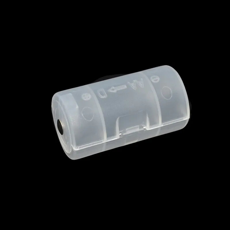 1/2/5Pcs Transparent White Plastic AA to D Size Cell Battery Conversion Adapter Switcher Battery Converter Case Holder Box