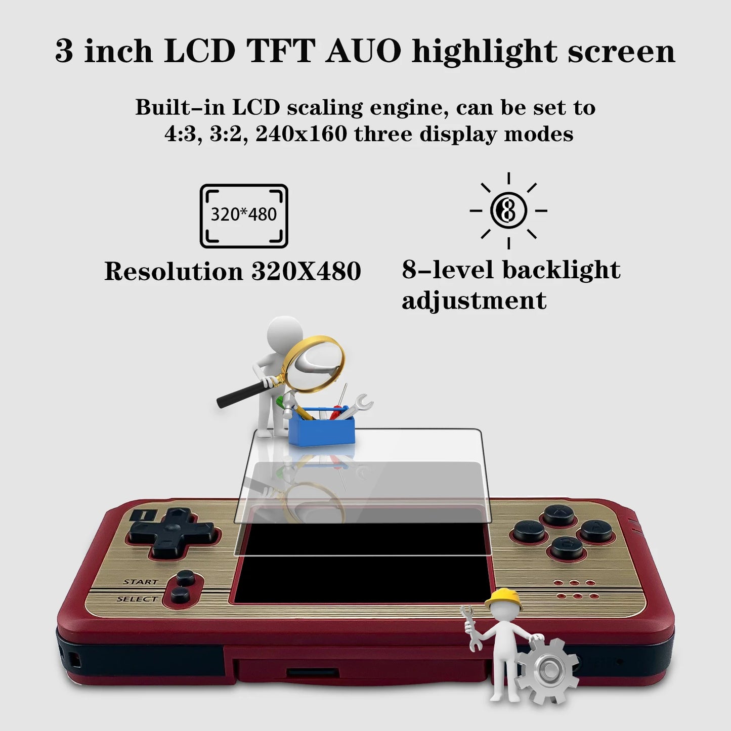 ANBERNIC NEW K101 Plus Handheld Game Player Retro Game 3 inch LCD Screen Video Game Console 32Bit 900 Games G BA Support Console